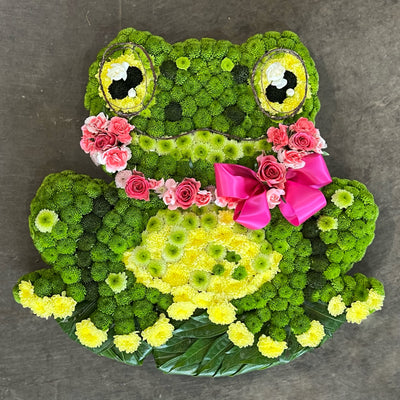 Funeral Flower Focus: Custom Tributes (Joan's 2D Frog)