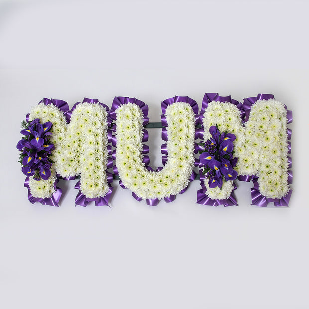 White Based Flower Letters With Colour Spray