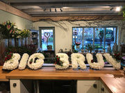 White Based Flower Letters With Colour Spray